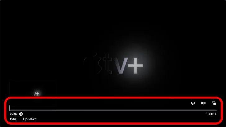 This action will reveal the playback controls menu