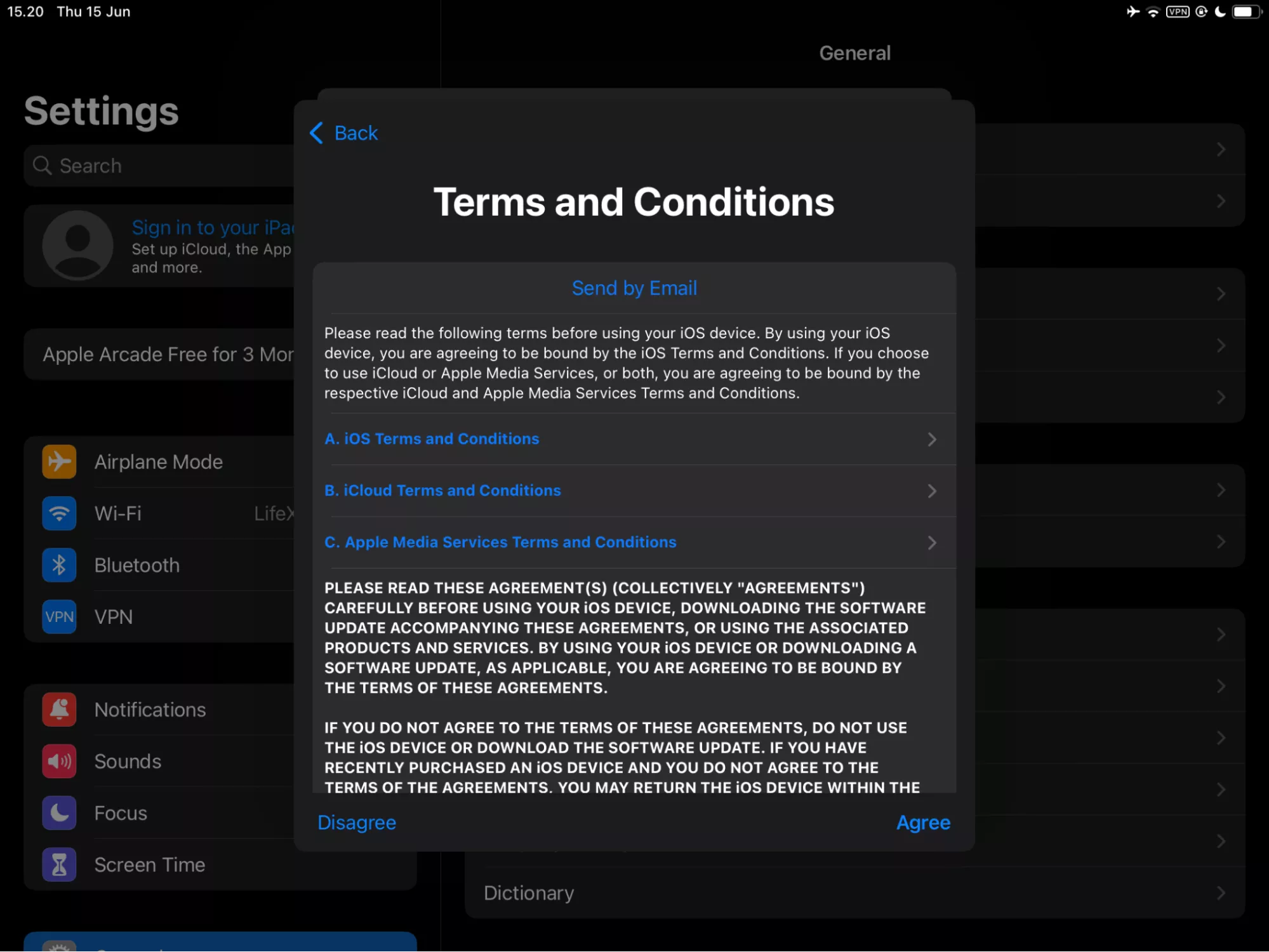 Agree to Apple’s Terms and Conditions