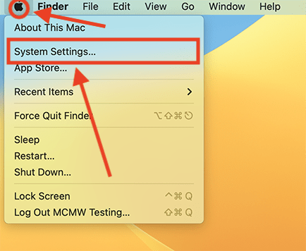 Open System Settings