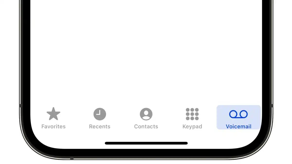 Open the Phone app and tap the Voicemail button