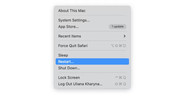 Restart your Mac