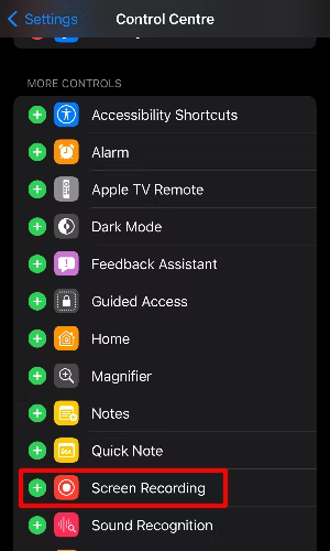 Start Screen Recording