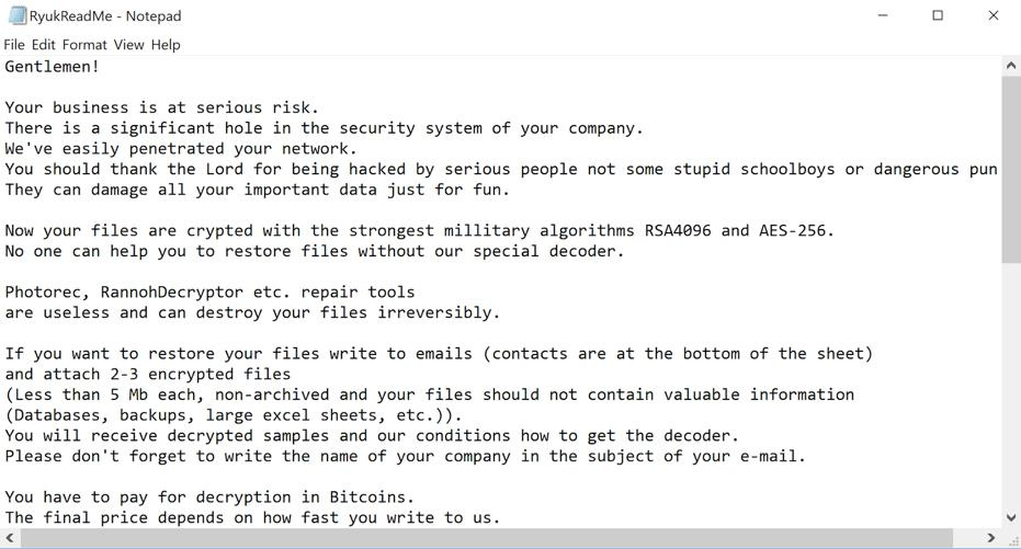 What is Ryuk ransomware