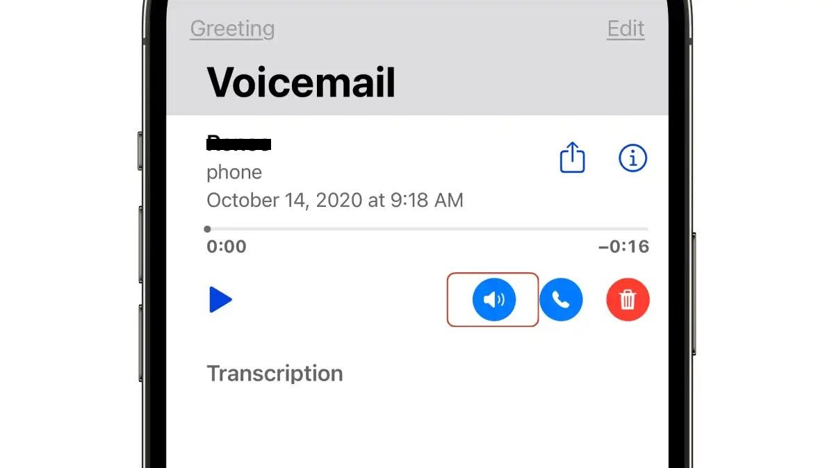 select the voicemail you want to record