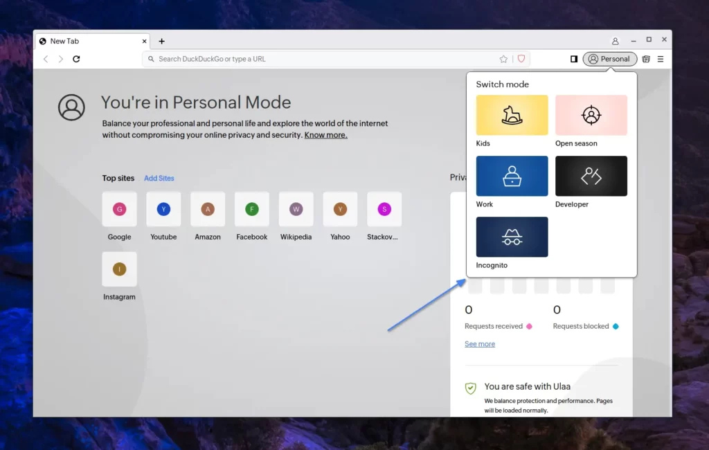 Ulaa Browser on PC and Android with privacy tools