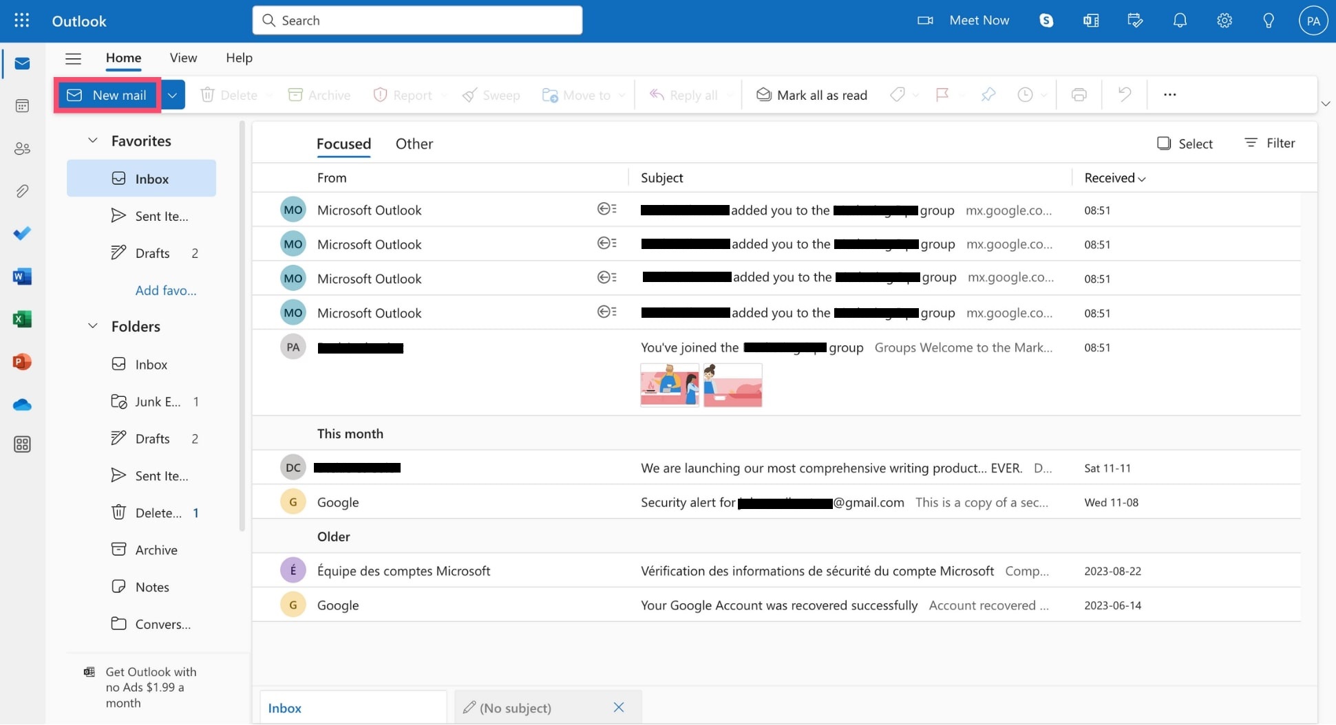 Click New Email